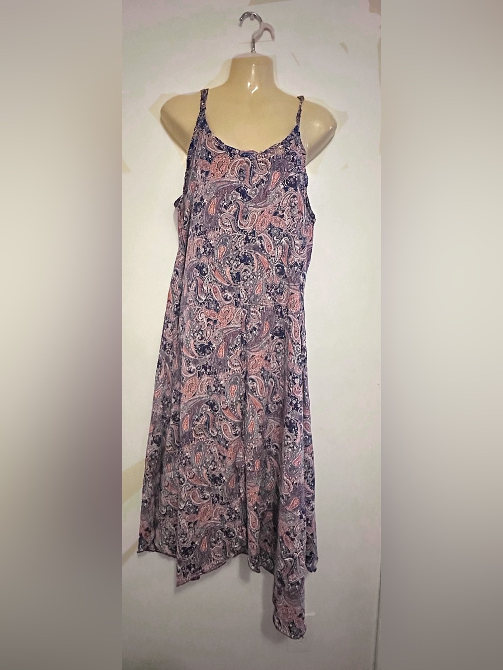 Sleeveless Paisley Maxi Dress in Navy and Dusty Rose